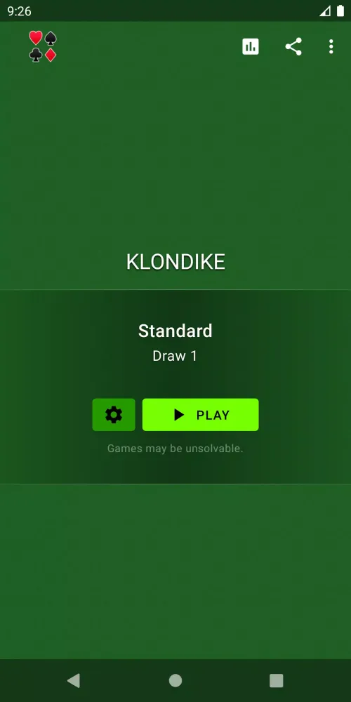 Screenshot di Solitaire