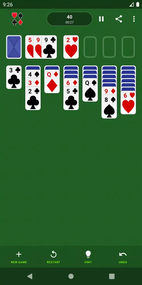Screenshot di Solitaire