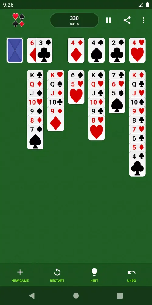 Screenshot di Solitaire