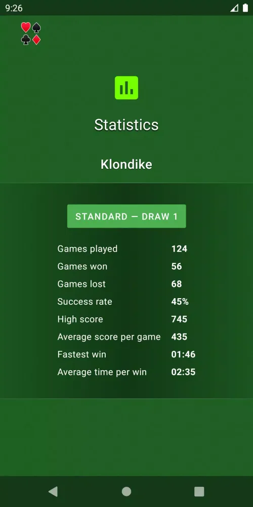 Screenshot di Solitaire