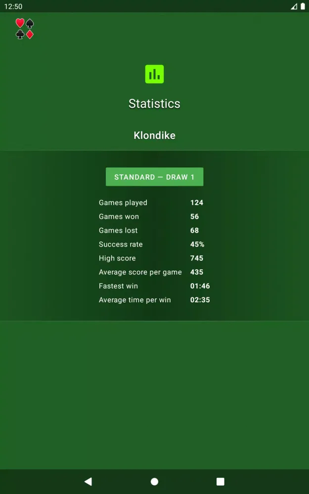 Screenshot di Solitaire