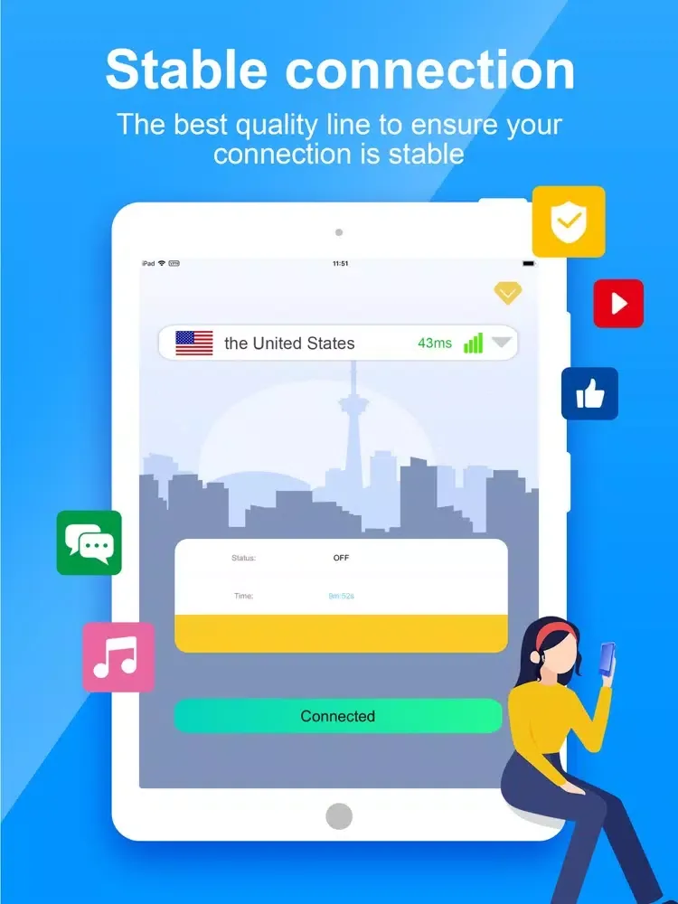 تصاویر Fast VPN Proxy - Unlimited VPN iPad 