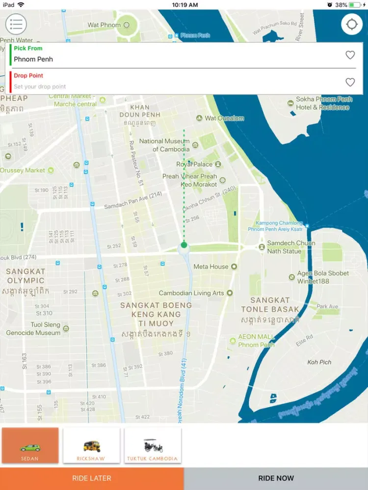 Ảnh chụp màn hình của FastApp Taxi iPad 