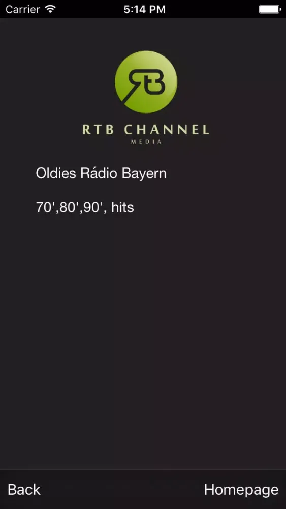 Tangkapan skrin Oldies Rádio Bayern