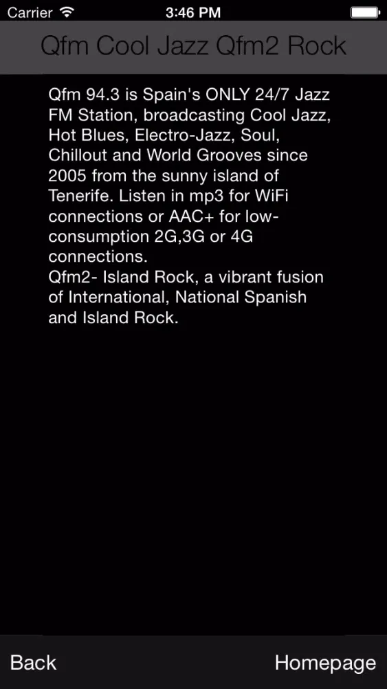 Capturas de pantalla de Qfm Cool Jazz / Qfm2 Rock