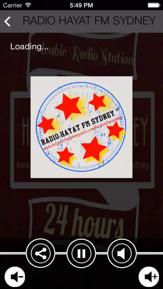 Ảnh chụp màn hình của RADIO HAYAT FM SYDNEY