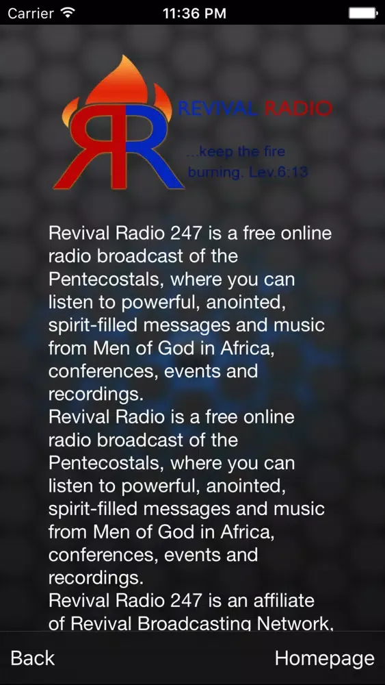 Tangkapan skrin Revival Radio 247