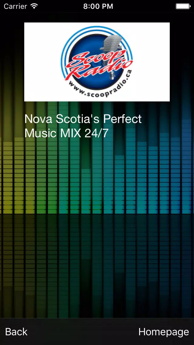Tangkapan layar Scoop Radio Nova Scotia