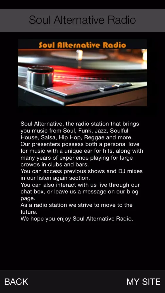 Captures d'écran de Soul Alternative Radio