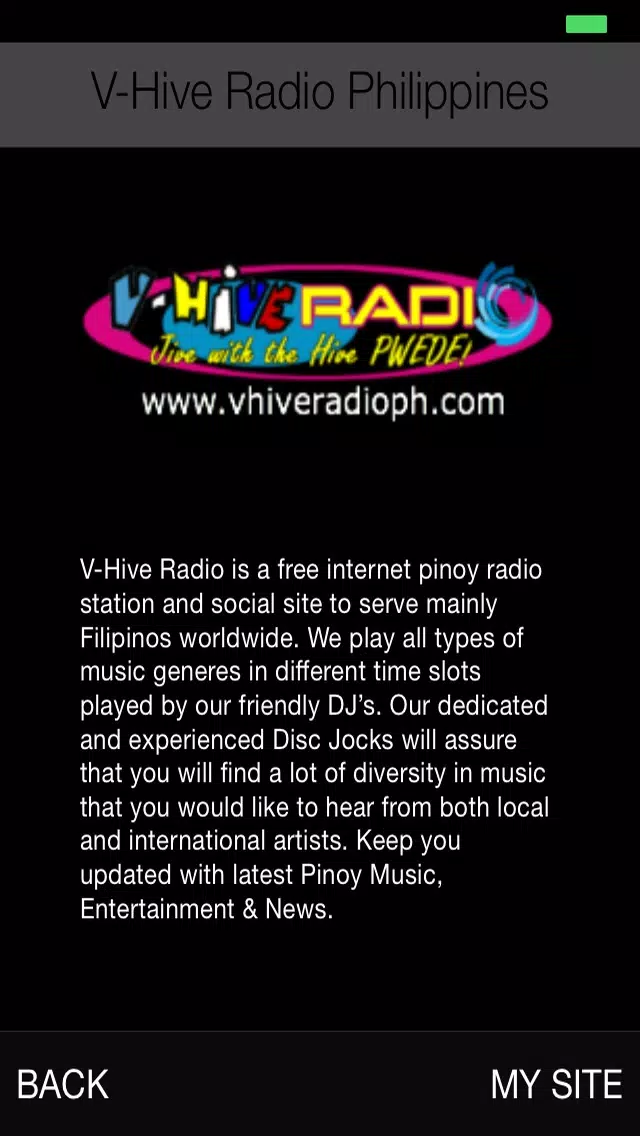 Captures d'écran de V-Hive Radio Philippines