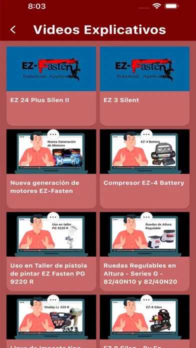 Screenshot di EZ-Fasten Support