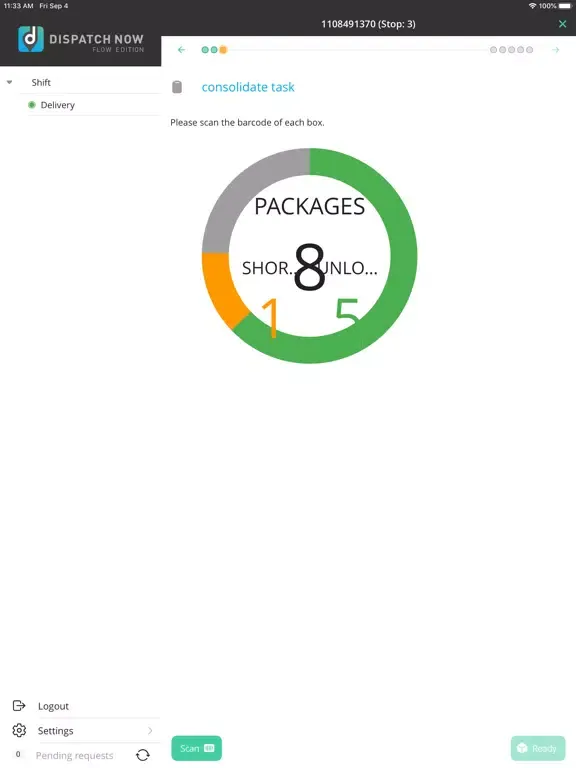 Tangkapan layar DISPATCH NOW FLOW EDITION iPad 