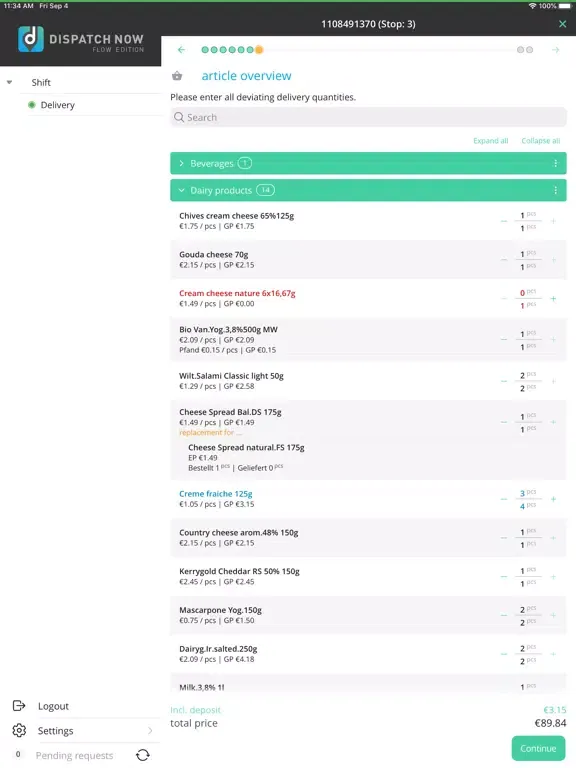 Tangkapan layar DISPATCH NOW FLOW EDITION iPad 