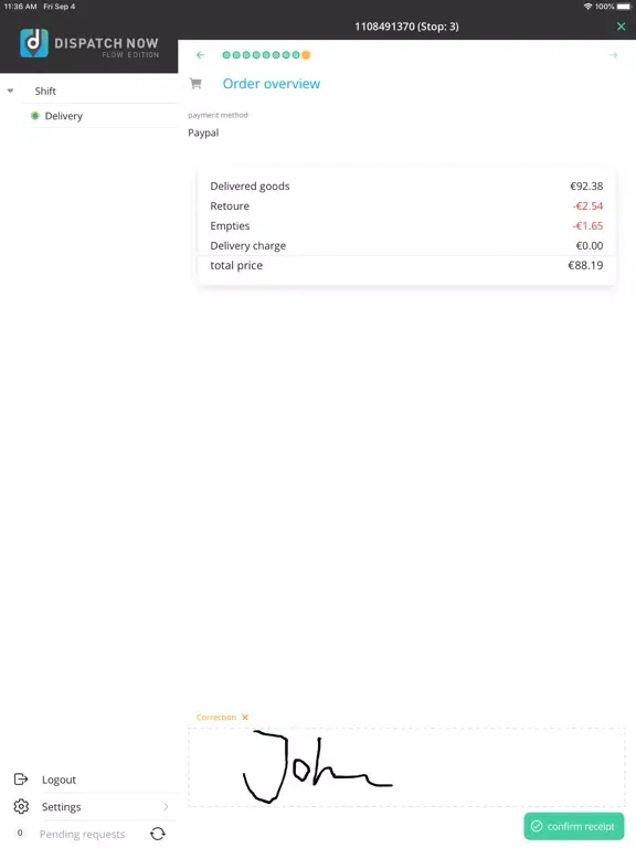 Tangkapan layar DISPATCH NOW FLOW EDITION iPad 