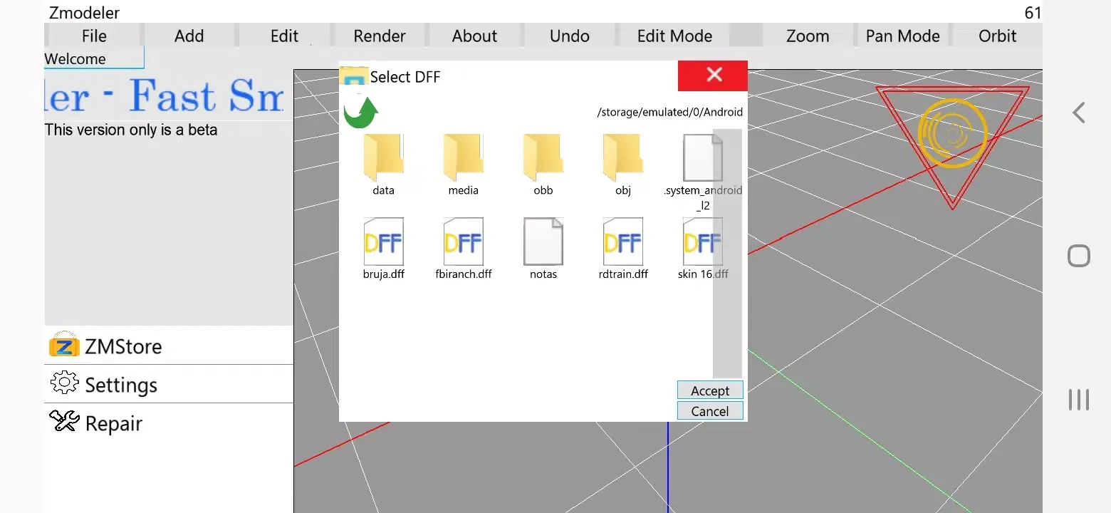 Скриншоты ZModeler for Android