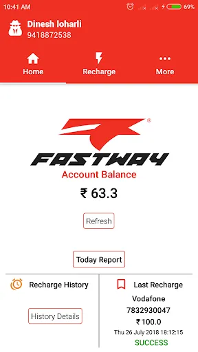 Captures d'écran de Fastway recharge