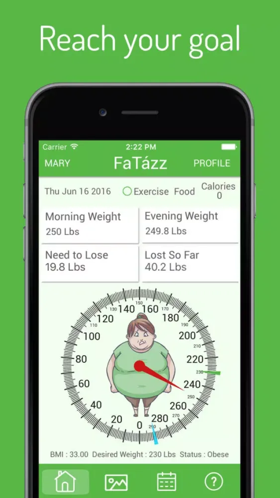 Fatazz – Weight Loss Motivation Program Calorie Counter & Diet Exercise Tracker Helps to Lose Weight Ekran Görüntüleri