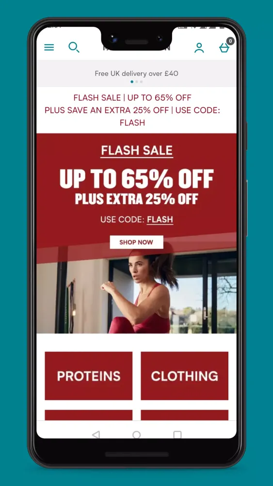 Capturas de pantalla de My Protein