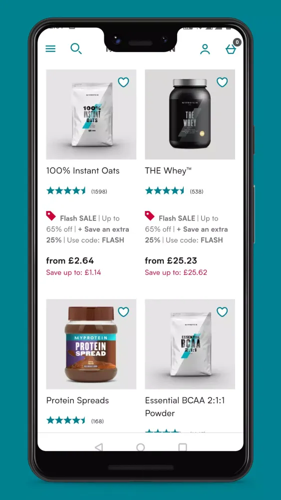 Capturas de pantalla de My Protein