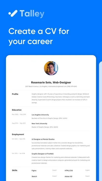 صور Talley - CV Builder with Form
