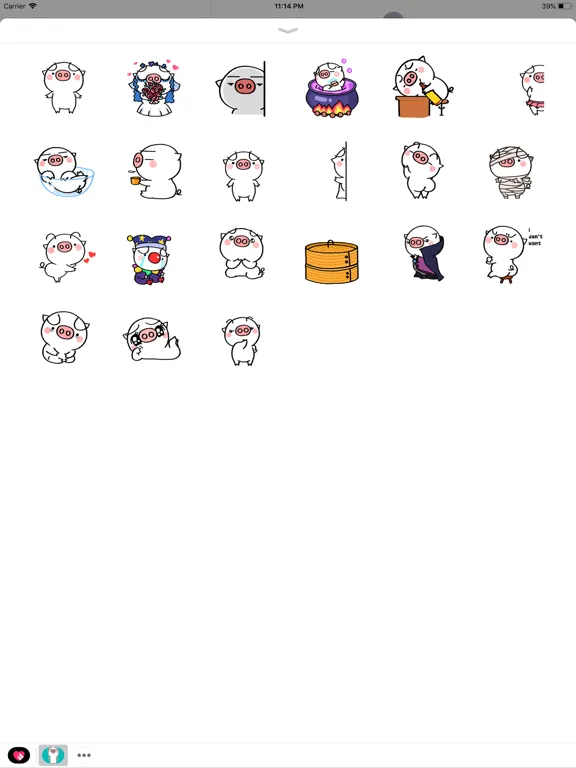 Tangkapan layar Fatty Pig Stickers iPad 