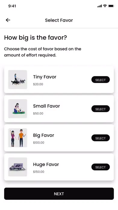 My Favor App Screenshots