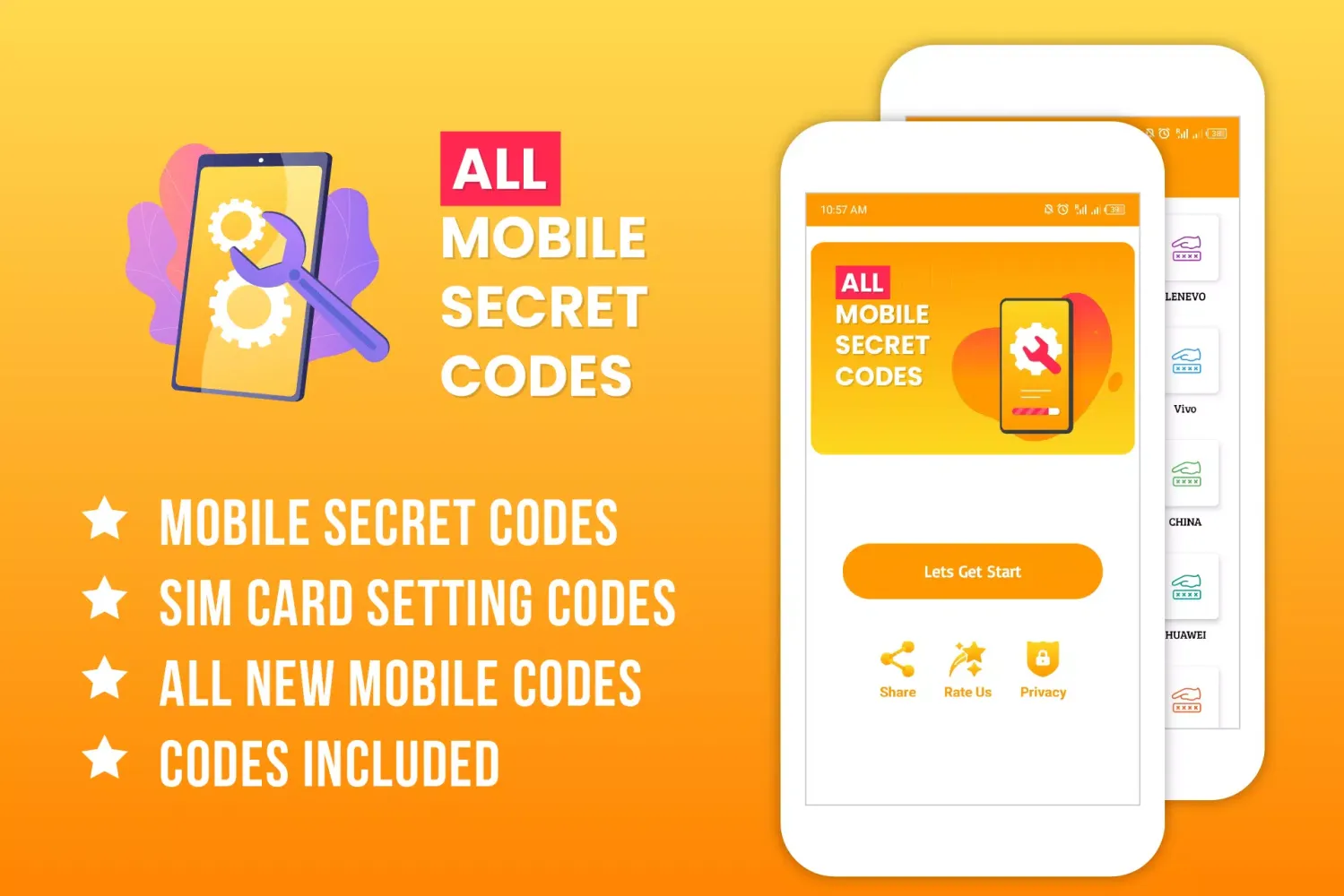 Tangkapan layar Mobile Codes