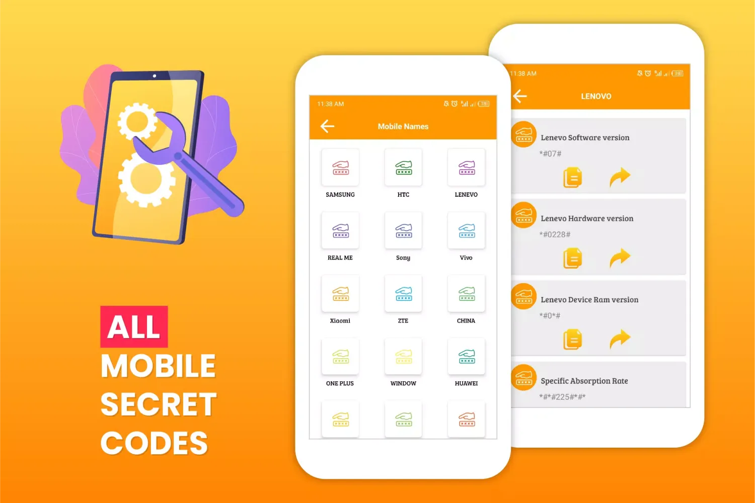 Tangkapan layar Mobile Codes