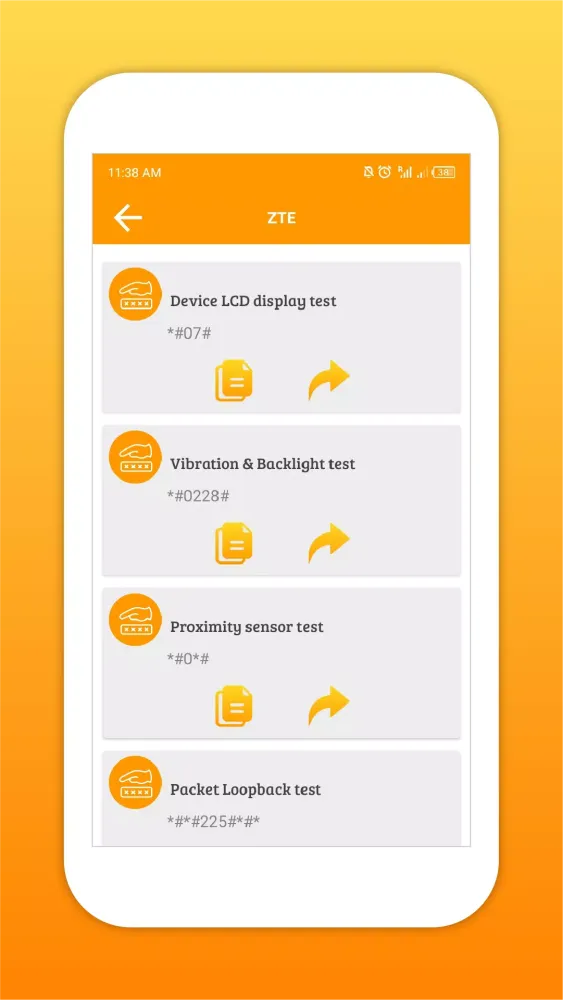 Tangkapan layar Mobile Codes