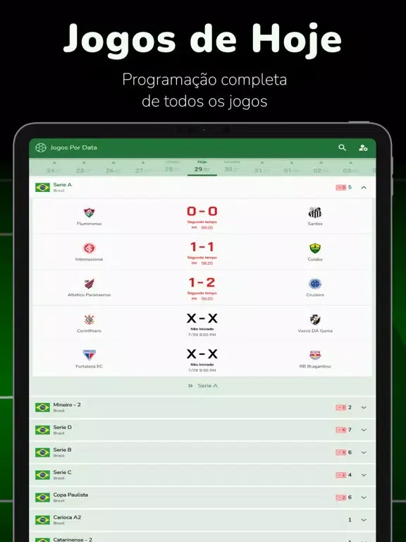 Futebol Ao Vivo - FavScore iPad  سکرین شاٹس