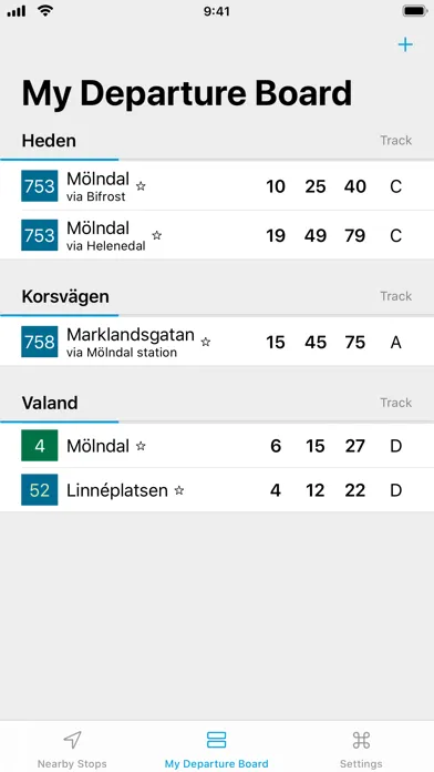 Gothenburg Public Transport Screenshots