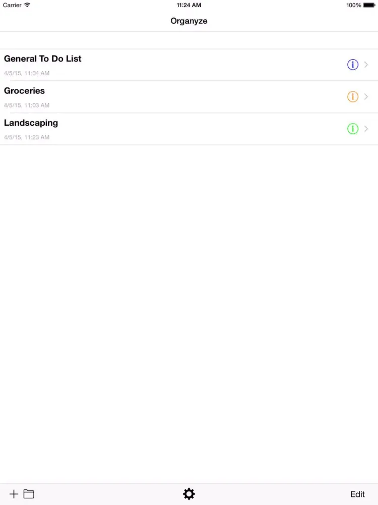 Organyze iPad  Screenshots