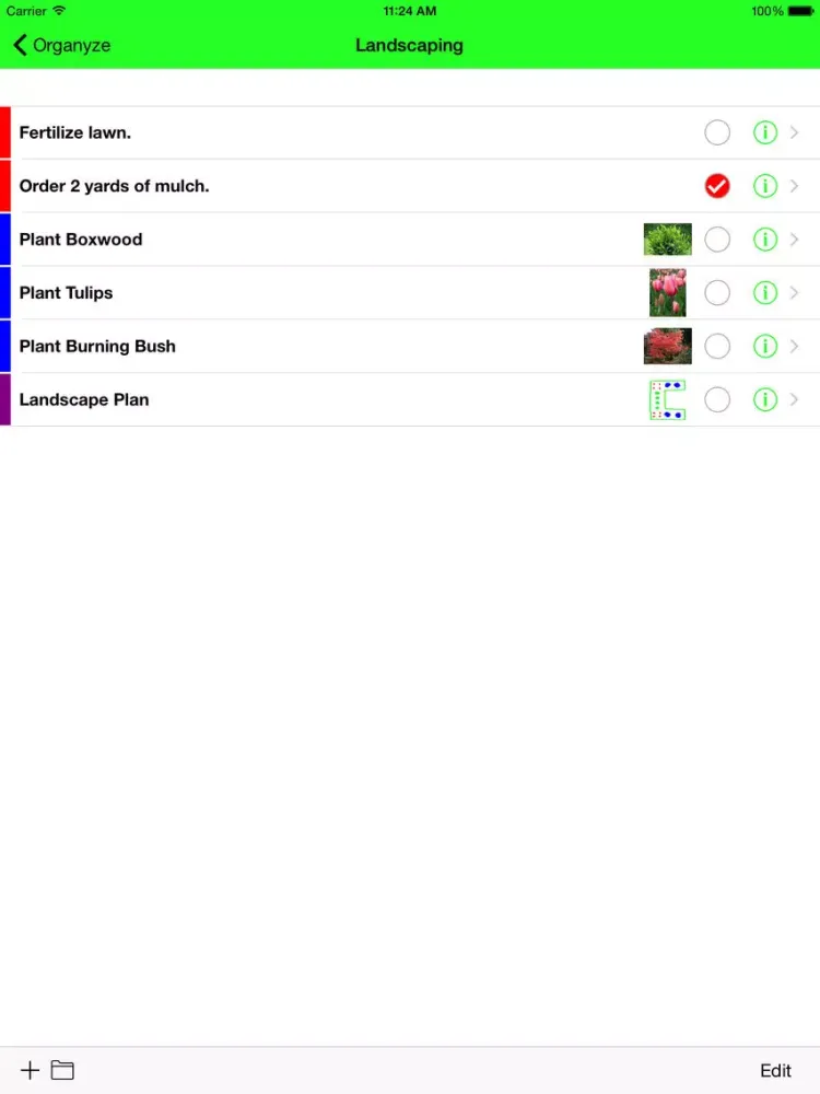 Organyze iPad  Screenshots