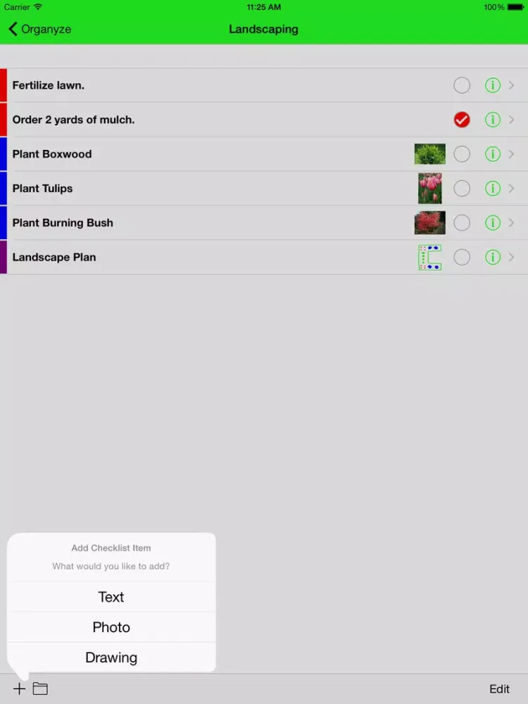 Organyze iPad  Screenshots