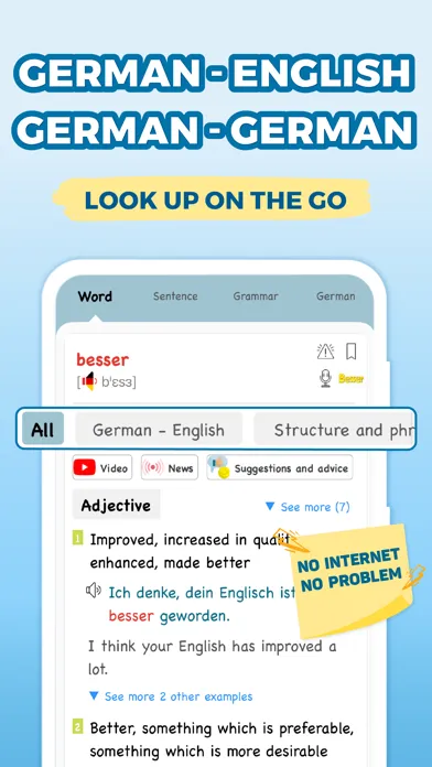 Faztaa German Dictionary Ekran Görüntüleri