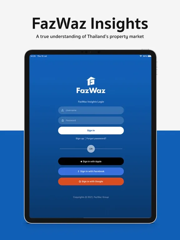 Ảnh chụp màn hình của FazWaz Insights iPad 