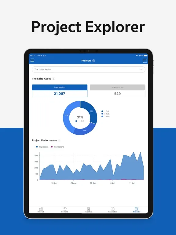 Ảnh chụp màn hình của FazWaz Insights iPad 