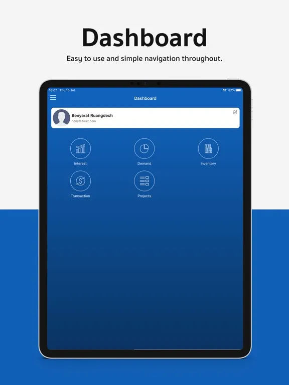 Ảnh chụp màn hình của FazWaz Insights iPad 