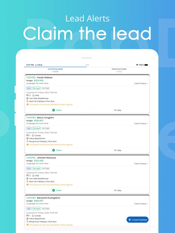 Capturas de tela do PopDeal - The Agent App iPad 