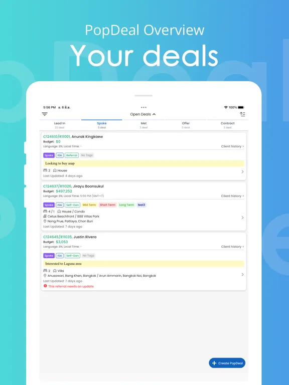 Capturas de tela do PopDeal - The Agent App iPad 