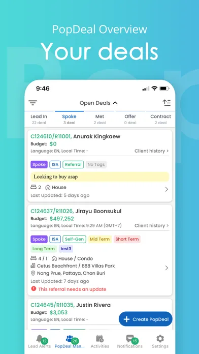 Capturas de tela do PopDeal - The Agent App