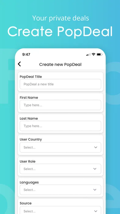 Capturas de tela do PopDeal - The Agent App