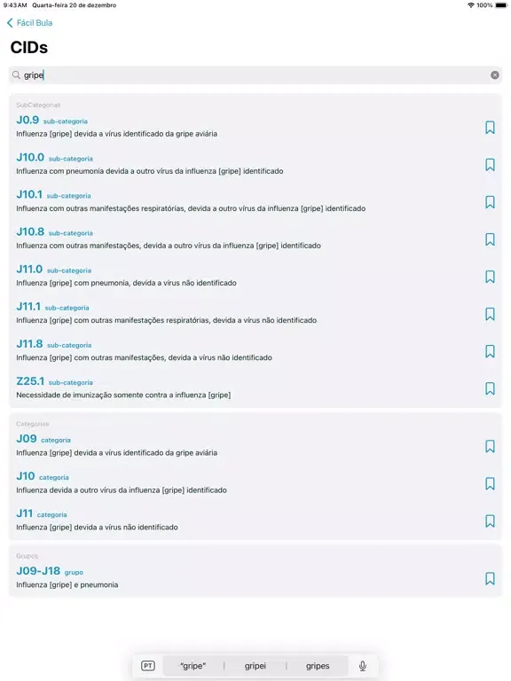 Tangkapan skrin Fácil Bula iPad 
