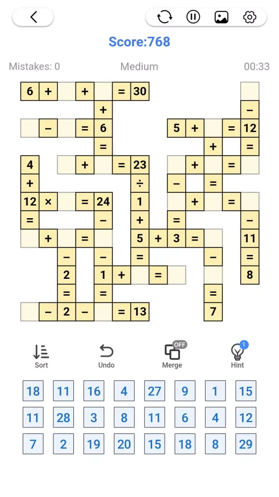 Tangkapan layar Cross Number