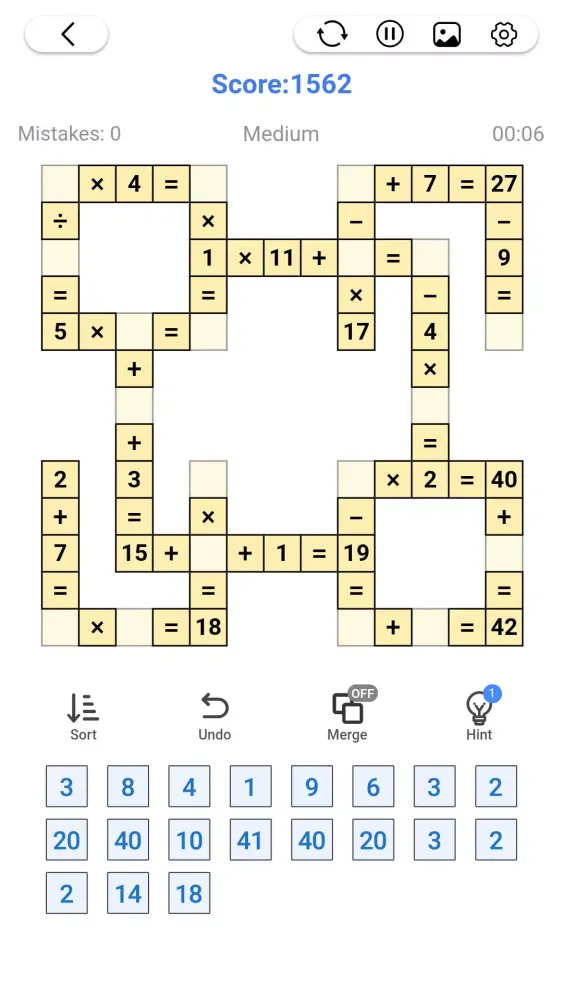 Tangkapan layar Cross Number