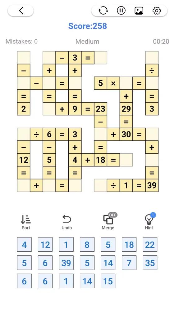 Tangkapan layar Cross Number
