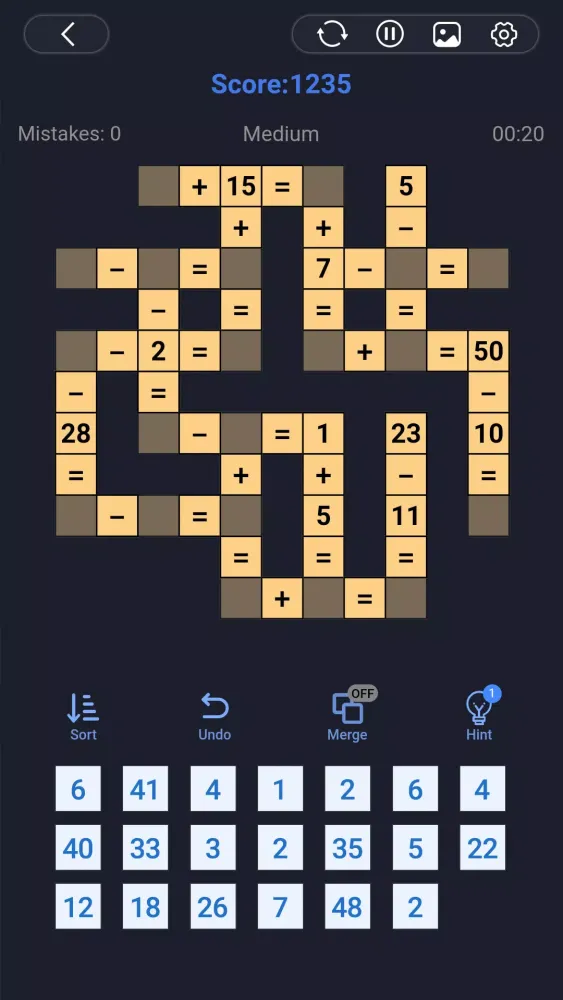 Tangkapan layar Cross Number