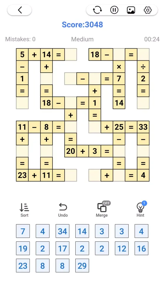 Tangkapan layar Cross Number