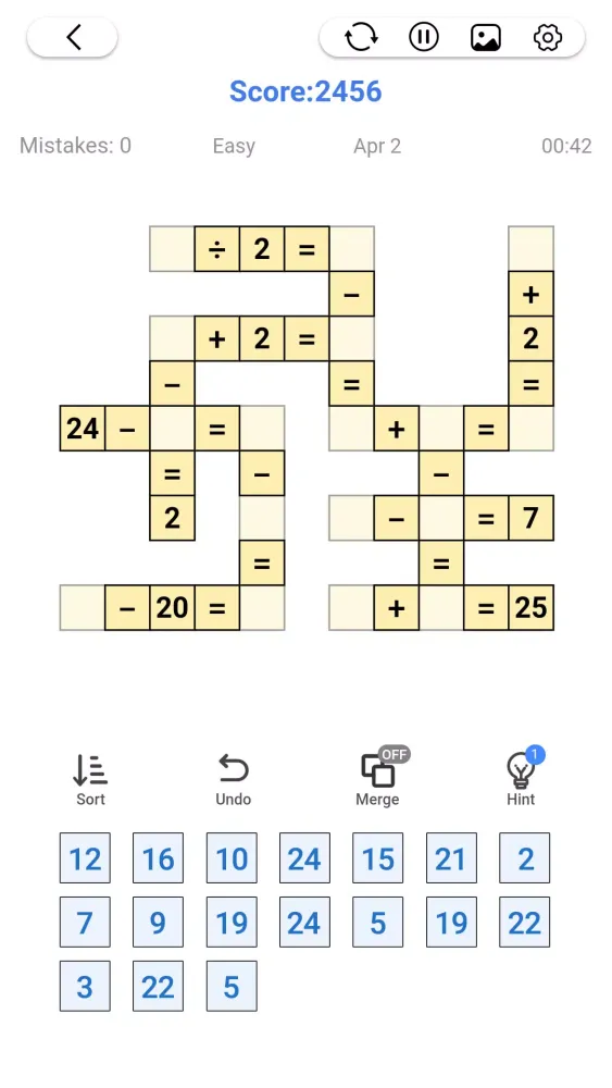 Tangkapan layar Cross Number