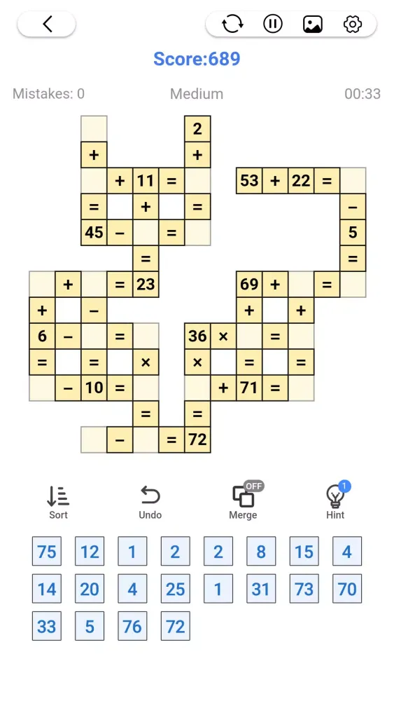 Tangkapan layar Cross Number